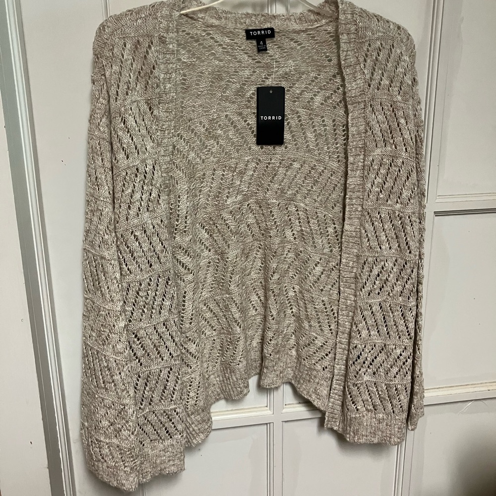 Torrid Tan Open-front Shrug-NWT 4x